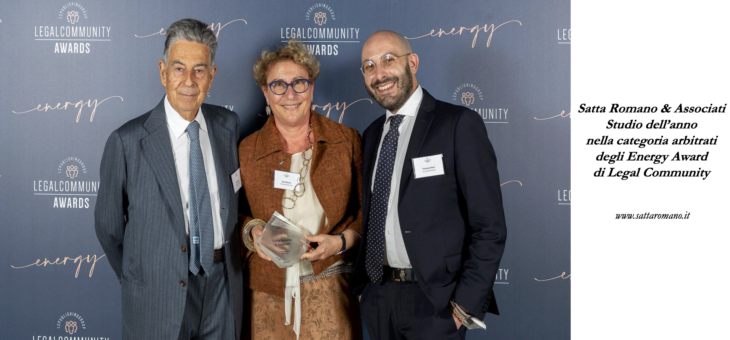 Legal Community: Satta Romano & Associati vince nella categoria arbitrati degli Energy Awards 2022 di Legalcommunity.it